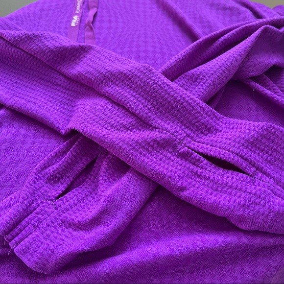 Fila Hoodie Sport Running Sweatshirt Athletic Sporty Purple Large - Picture 5 of 14